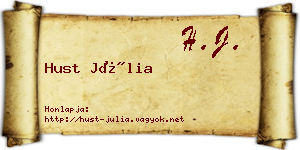 Hust Júlia névjegykártya